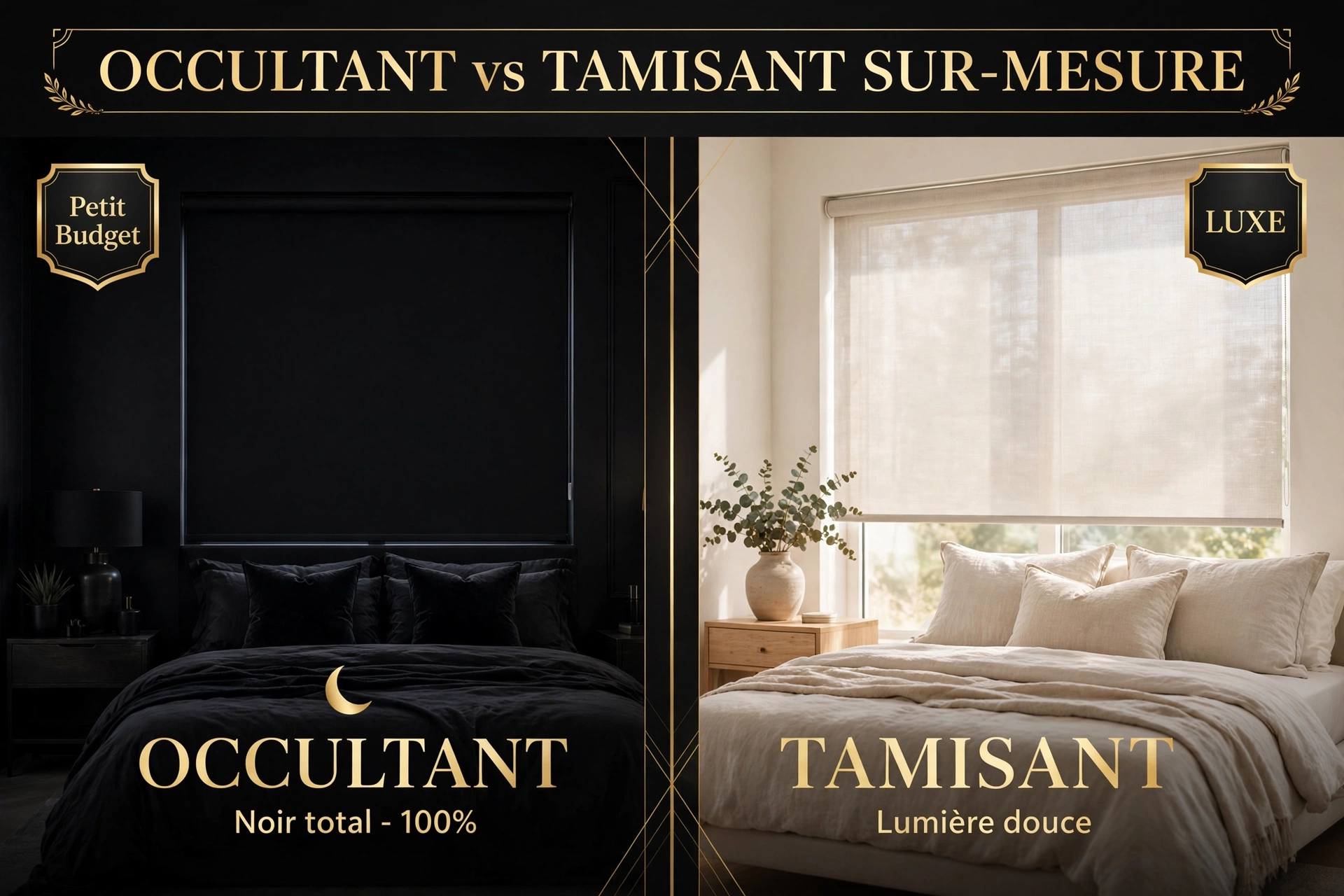 Comparatif store occultant vs tamisant pour chambre - Stores-Folies